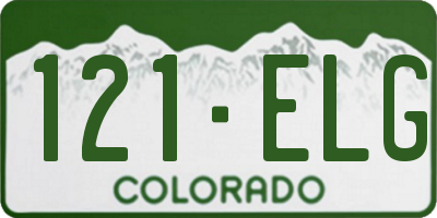 CO license plate 121ELG