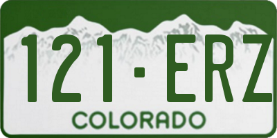 CO license plate 121ERZ