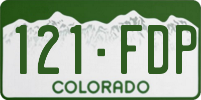 CO license plate 121FDP