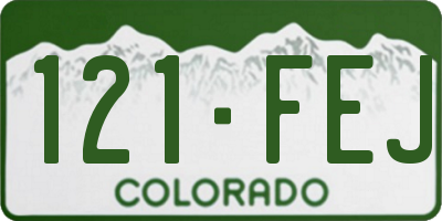 CO license plate 121FEJ