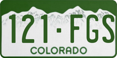 CO license plate 121FGS