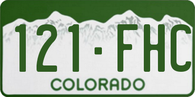 CO license plate 121FHC