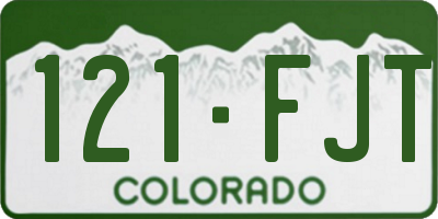 CO license plate 121FJT
