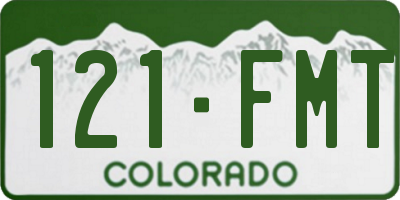 CO license plate 121FMT