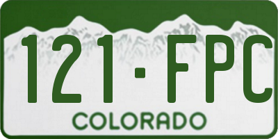 CO license plate 121FPC