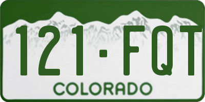 CO license plate 121FQT