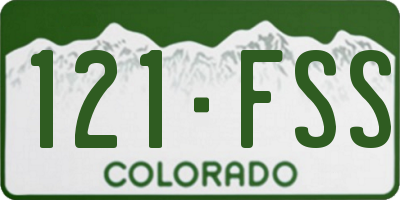 CO license plate 121FSS