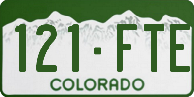 CO license plate 121FTE