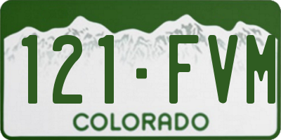 CO license plate 121FVM