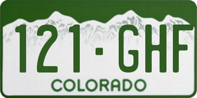 CO license plate 121GHF
