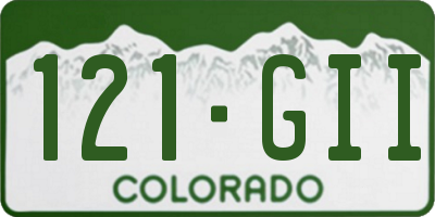 CO license plate 121GII