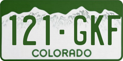 CO license plate 121GKF