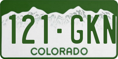CO license plate 121GKN
