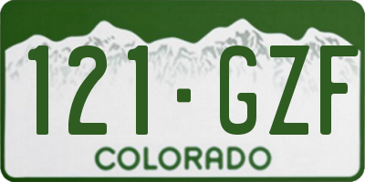 CO license plate 121GZF