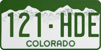 CO license plate 121HDE