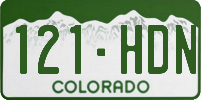 CO license plate 121HDN