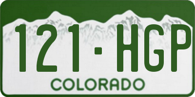 CO license plate 121HGP