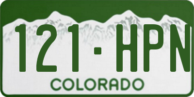 CO license plate 121HPN