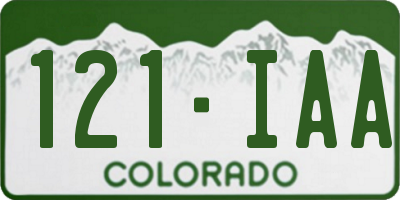 CO license plate 121IAA