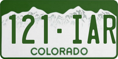 CO license plate 121IAR