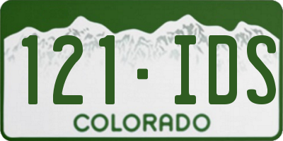 CO license plate 121IDS