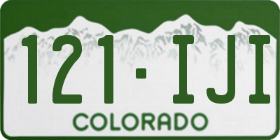 CO license plate 121IJI