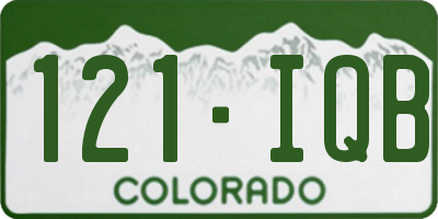 CO license plate 121IQB
