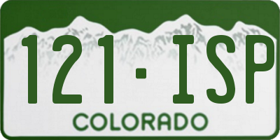 CO license plate 121ISP