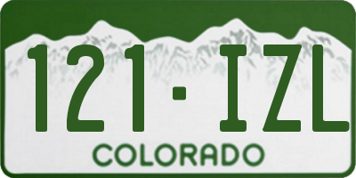 CO license plate 121IZL