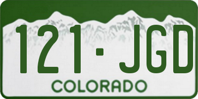 CO license plate 121JGD