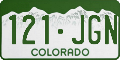 CO license plate 121JGN