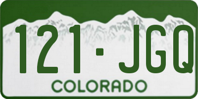 CO license plate 121JGQ