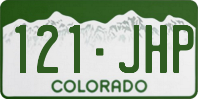 CO license plate 121JHP
