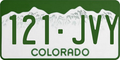 CO license plate 121JVY