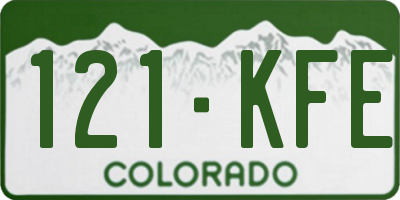 CO license plate 121KFE