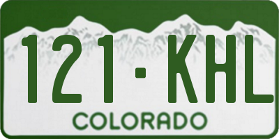 CO license plate 121KHL