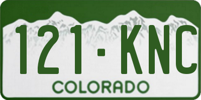 CO license plate 121KNC