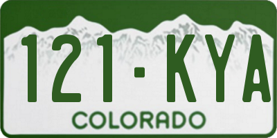 CO license plate 121KYA