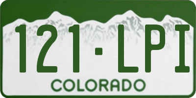 CO license plate 121LPI