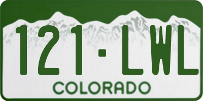 CO license plate 121LWL