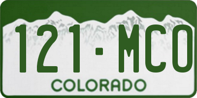 CO license plate 121MCO