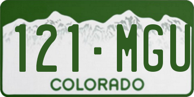 CO license plate 121MGU