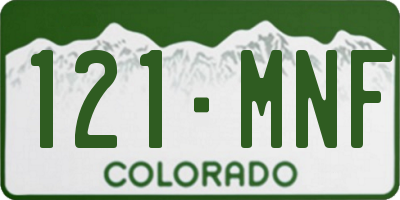 CO license plate 121MNF