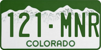CO license plate 121MNR