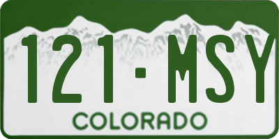 CO license plate 121MSY