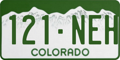CO license plate 121NEH