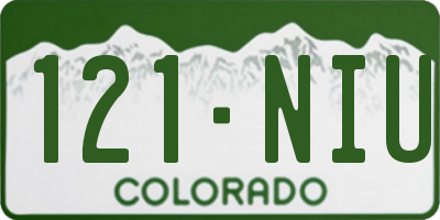 CO license plate 121NIU