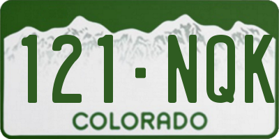 CO license plate 121NQK