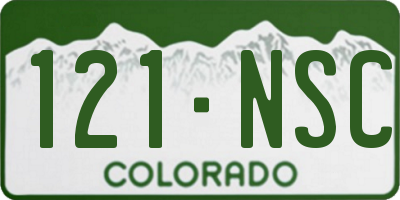 CO license plate 121NSC