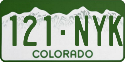 CO license plate 121NYK